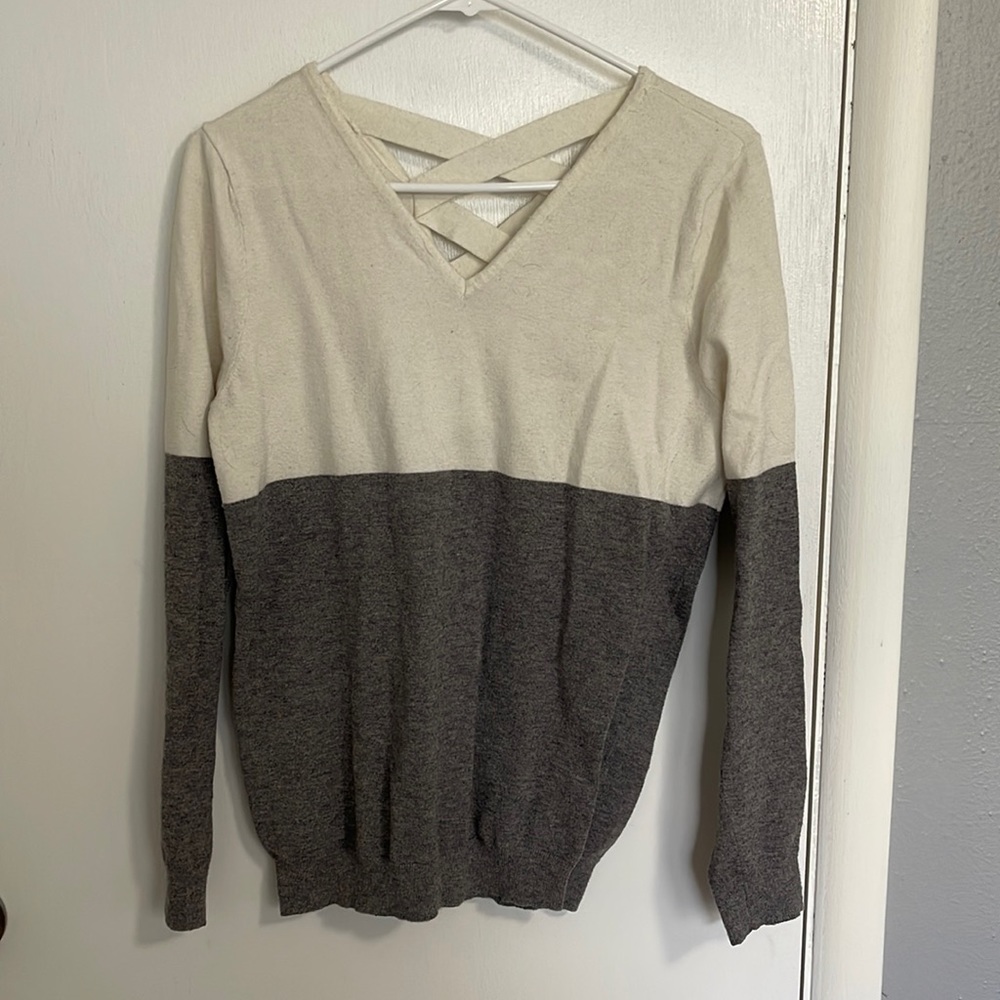 Grey & Cream Sweater